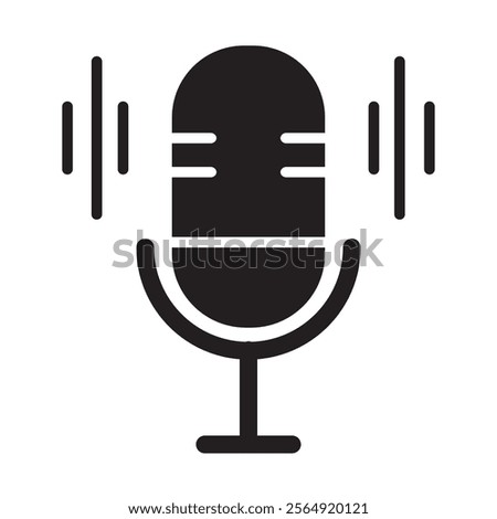 Microphone vector icon set. Microphones audio podcast vector icons. Microphone - Illustration Icons.