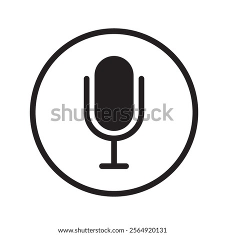 Microphone vector icon set. Microphones audio podcast vector icons. Microphone - Illustration Icons.