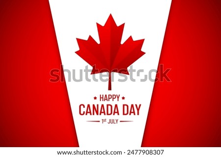 Happy Canada Day illustration background header banner with red maple leaf. 1st July national holiday