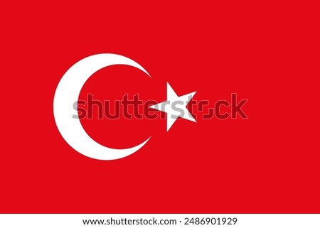 Turkey flag official national flag isolated vector illustration