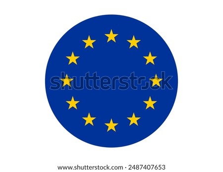 European Union Flag icon. Round flag of europe icon design, vector illustration