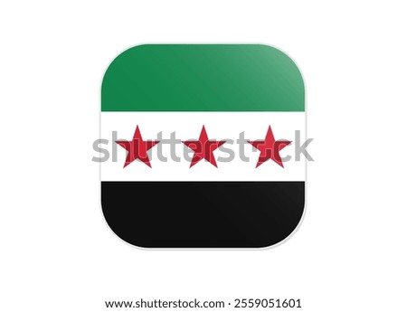 Syria Flag icon. Rounded square flag of syria icon design, vector illustration on white background