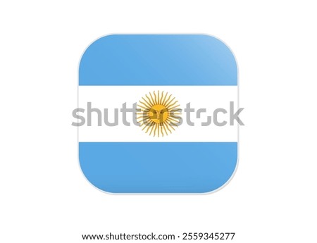 Argentina Flag icon. Rounded square flag of argentina icon design, vector illustration