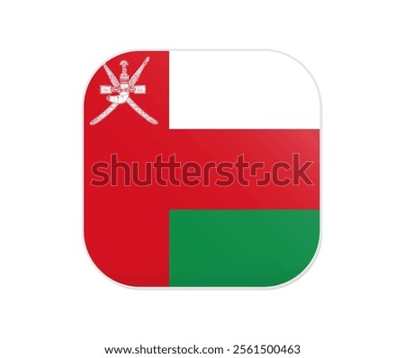 Flag of Oman icon. Rounded square flag of oman icon design, vector illustration