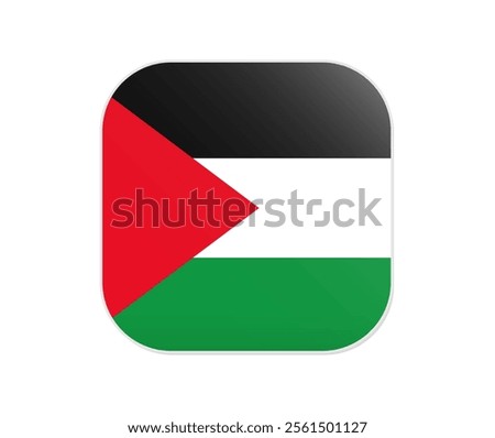 Flag of Palestine icon. Rounded square flag of palestine icon design, vector illustration