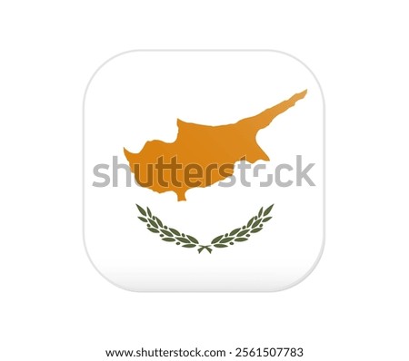 Flag of Cyprus icon. Rounded square flat vector of flag icon design, isolated on white background. vector illustration