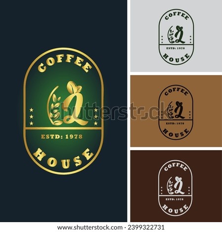 Luxury Coffee bean L Letter logo design template elements - vector sign. L Letter logo for business card and corporate identity. 