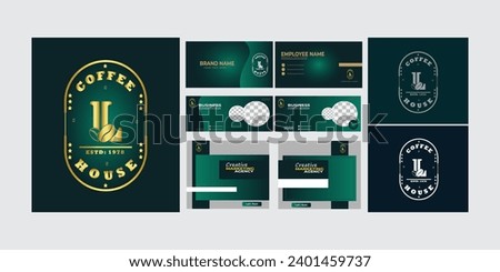 Coffee bean logo luxury L Letter design template elements - vector sign. L Letter logo for business card, social post, cover photo corporate identity. 

