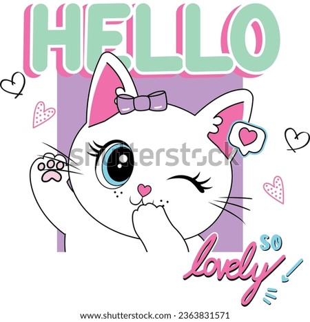 hello lovely cute girl meow 