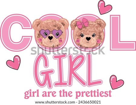 cool girl bear best friends