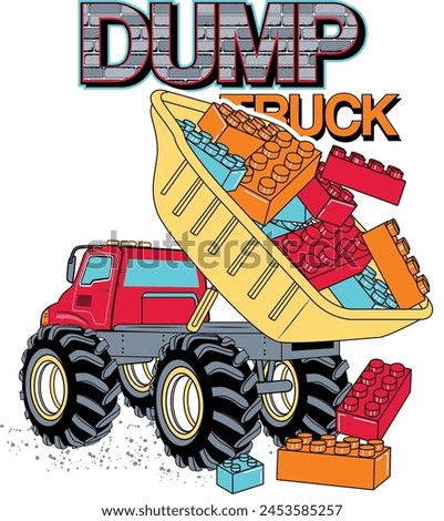 dump truck cars boy toy blocks
