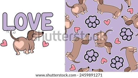 PATTERN LOVE DOG CUTE DREAMS BEAUTY 