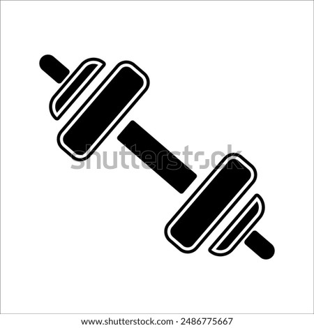 Dumbbell icons set in outlined and filled flat style. Gym heavy strength training dumbbell line pictograms. Weight lifting dumbbell signs.