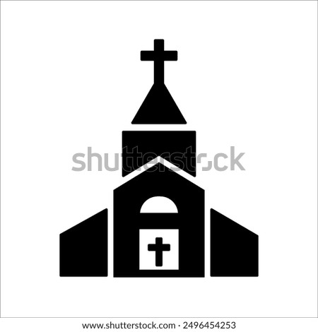 Church with crossed lines icon. linear style sign for mobile concept and web design. Church building outline vector icon. Religious symbol, logo illustration. Vector graphics