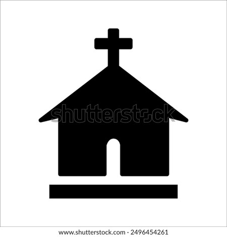 Church with crossed lines icon. linear style sign for mobile concept and web design. Church building outline vector icon. Religious symbol, logo illustration. Vector graphics