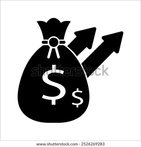 Dollar Money Bag, Money bag marked with dollars which is marked by an increase in the price of dollars.