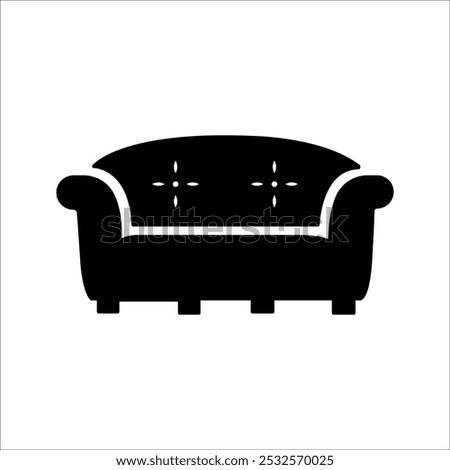 Sofa icon vector. Furniture illustration sign. Armchair symbol or logo.