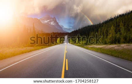 Similar – Image, Stock Photo rainbow Trip Adventure