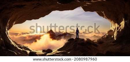 Similar – Image, Stock Photo View from the cave Valea Firii