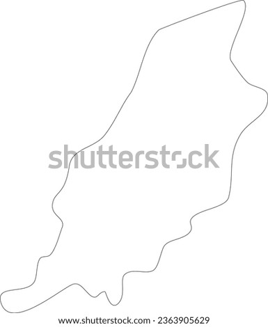 Map of the Isle of Mann with a Very Thin Outline