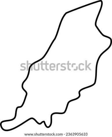 Map of the Isle of Mann with a Thick Outline