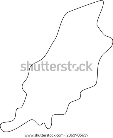 Map of the Isle of Mann with a Thin Outline