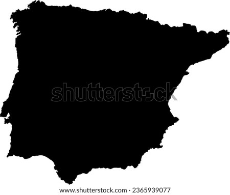 Blank Map of Iberia Silhouette