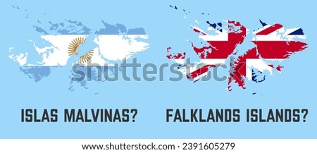 Flag Map of the Falklands vs Malvinas