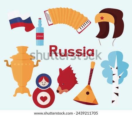 Russia set icons vector, suitable for design