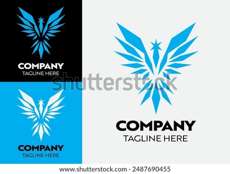 Vector logo design template. Corporate identity symbol. Business sign. Wings business logo. sharp edge logo