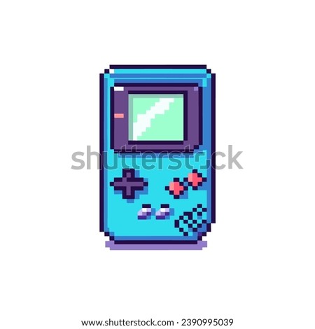 game console icons with 90s style pixel art vector illustration