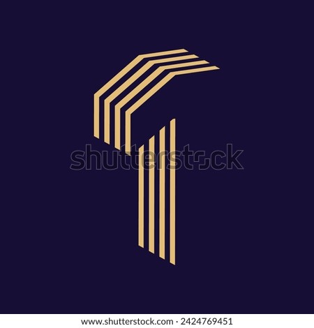 vector number 1 with 3d letter text with lines