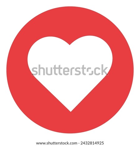 vector white heart in red circle icon