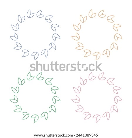 vector leaves with outline in multiple colors