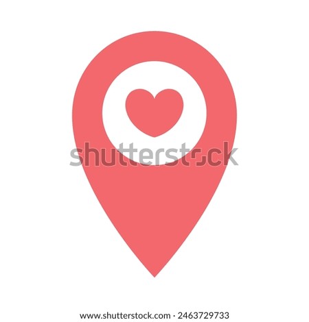 Vector Pink Heart Location Pin