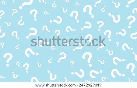 vector white question marks on blue background