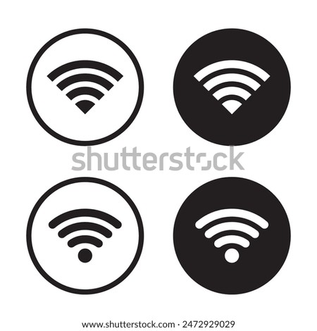 Vector Wifi Icon In Circle Set