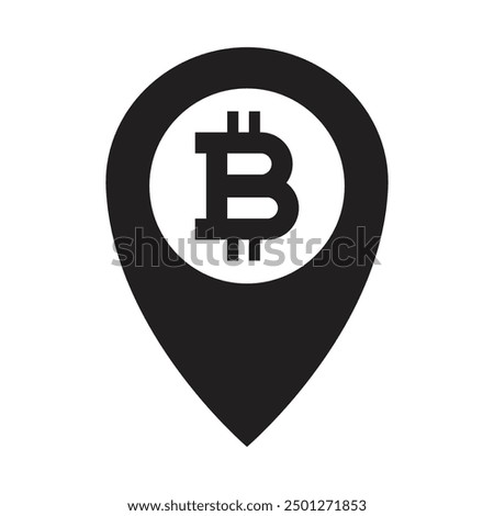 Vector Bitcoin Location Pin Sign