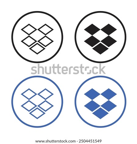 Vector Dropbox Icons In Circle