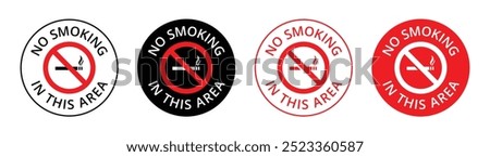 Vector No Smoking In This Area Sign With Multiple Style