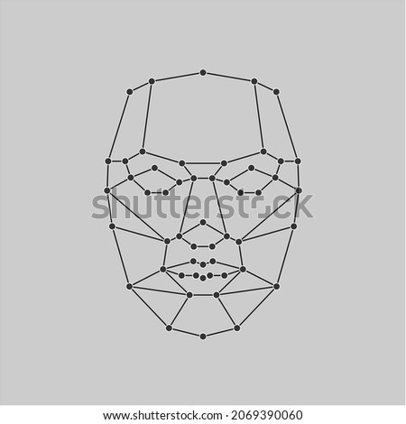 Face recognition mask with key lines and points