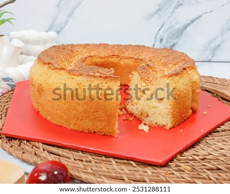 Similar – Image, Stock Photo Ring shaped cake with red icing