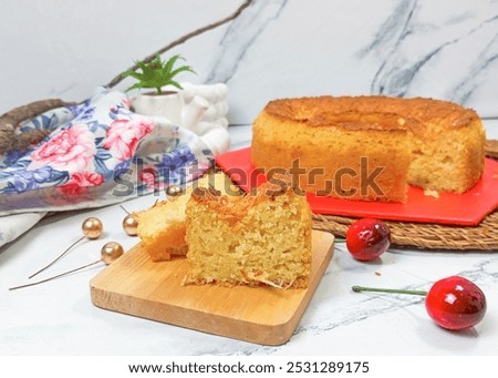 Similar – Image, Stock Photo Ring shaped cake with red icing