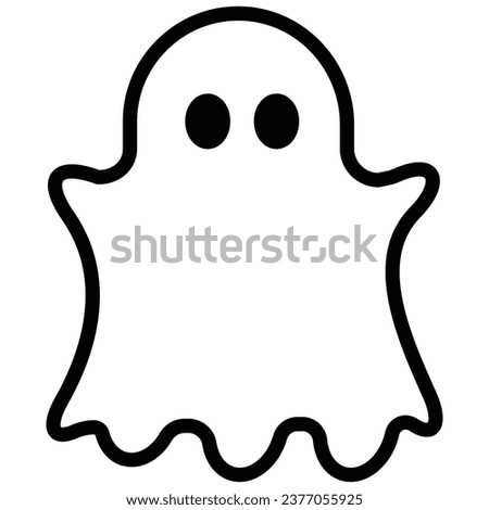 Ghost icon with white background vector stock illustration