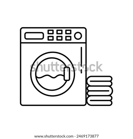 washing machine icon with white background vector stock illustration