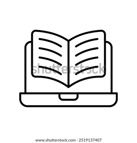 e-reader icon with white background vector stock illustration