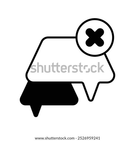 delete glyph icon with white background vector stock illustration