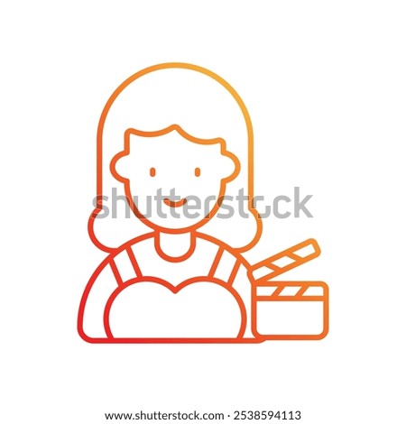 actress icon with white background vector stock illustration