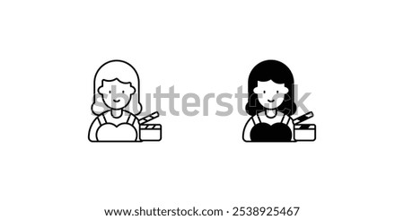 actress icon with white background vector stock illustration