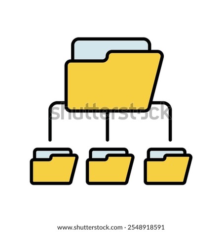 subfolder icon with white background vector stock illustration